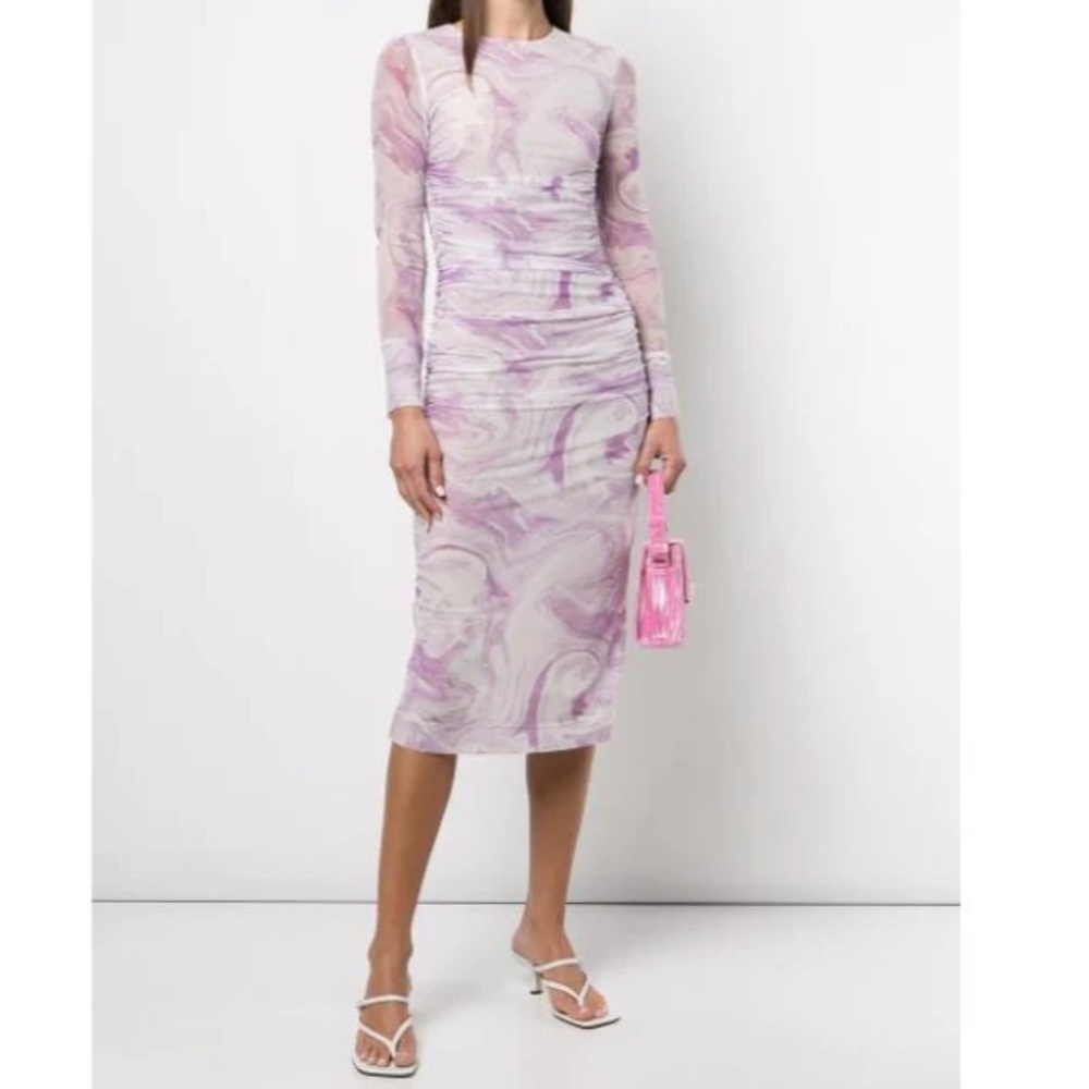 Ganni Ruched Midi Dress